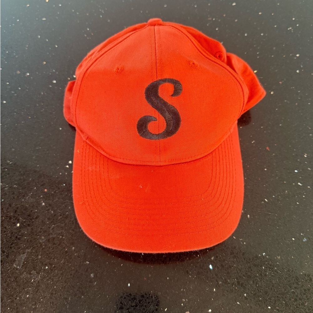 Orange Baseball Cap with S Logo